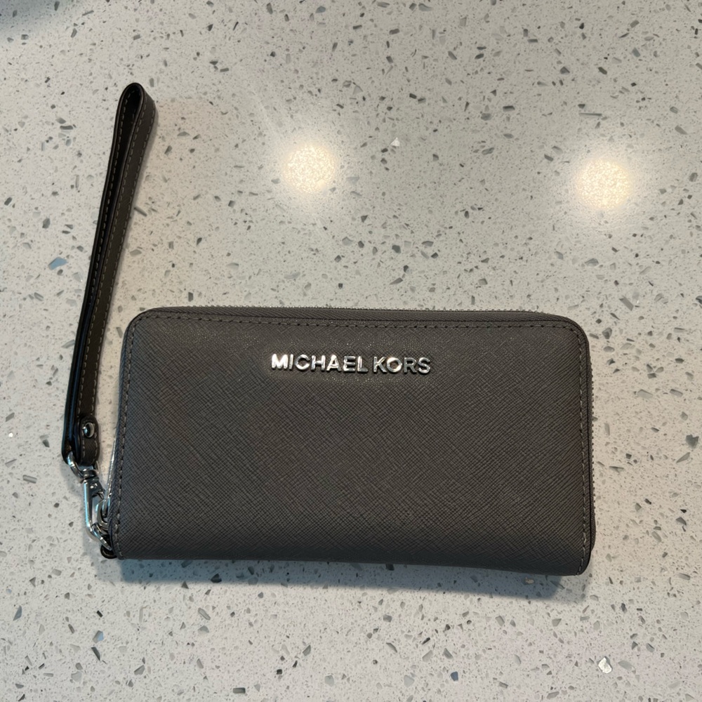 Michael Kors Gray small wrist wallet